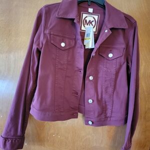 Michael Kors Women's Deep Burgundy Jean Jacket